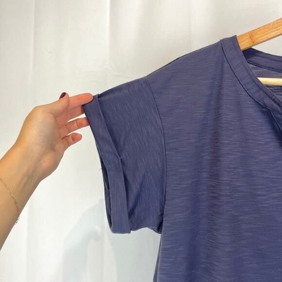 L.L. BEAN Streamside Tee Short Sleeve V Neck Top Slub Knit Blue Gray Size M - Picture 5 of 8